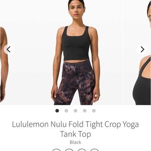 Lululemon Nulu Fold Tight Crop Yoga Tank Top
